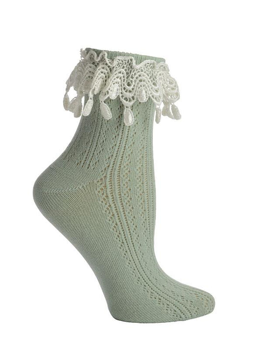 Cottage Lace Socks - Sage 34609