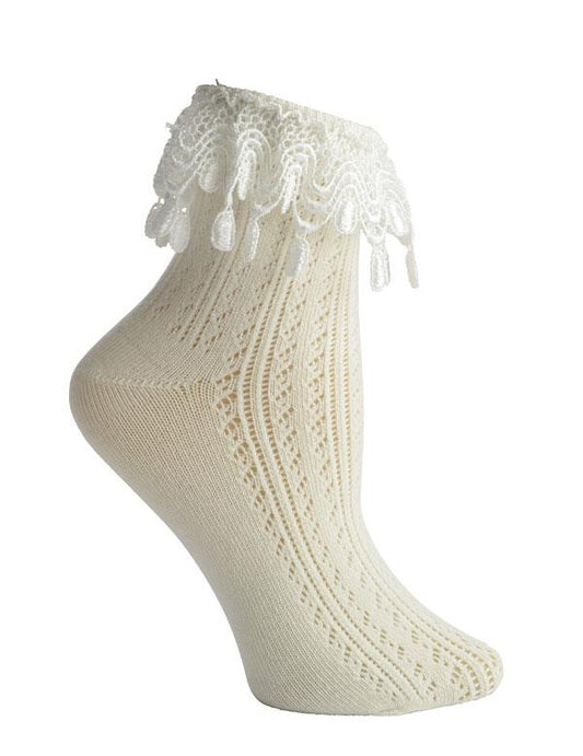 Cottage Lace Socks - Ivory 34610 by Victorian Trading Co