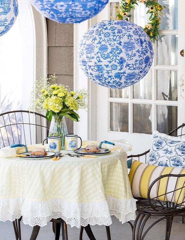 Basketweave Lace Trimmed Tablecloth 34788