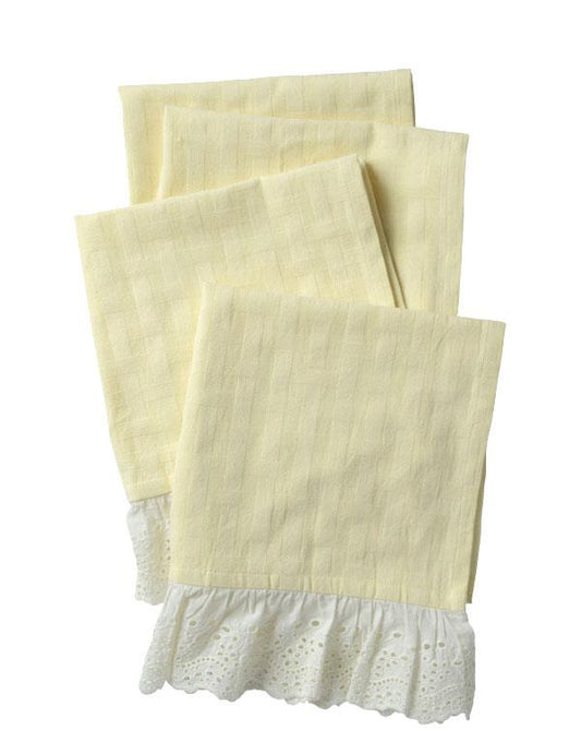 Basketweave Lace Trimmed Napkins (set Of 4) 34789 by Victorian Trading Co