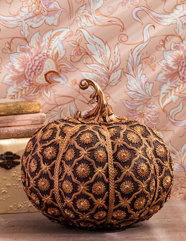 Gilded Sunflower Wallpaper Pumpkin 34901