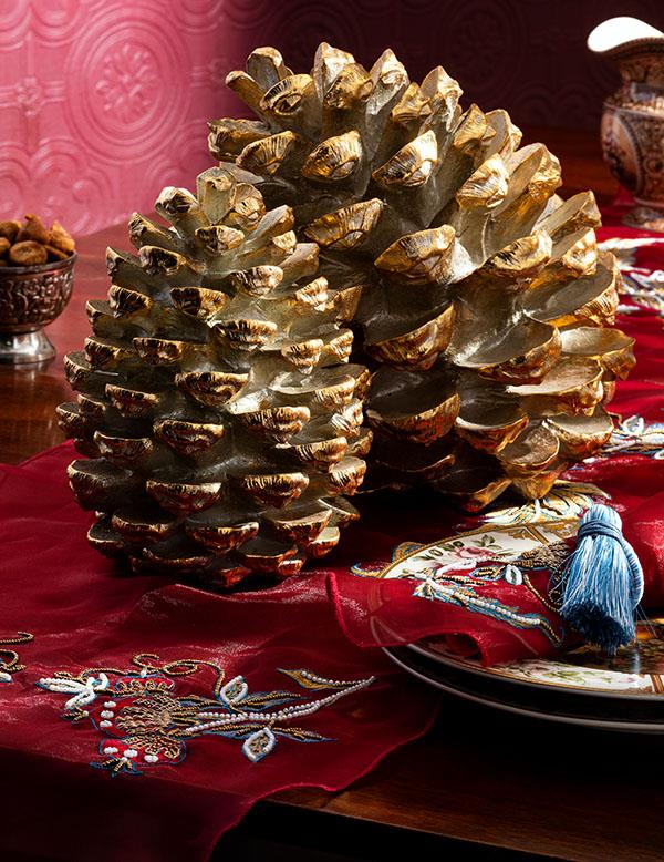 11" Gilded Grandeur Pinecone 35068 Victorian Trading Co