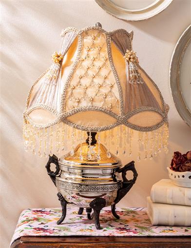 Silver Footed Jardiniere Lamp Base 35269 by Victorian Trading Co