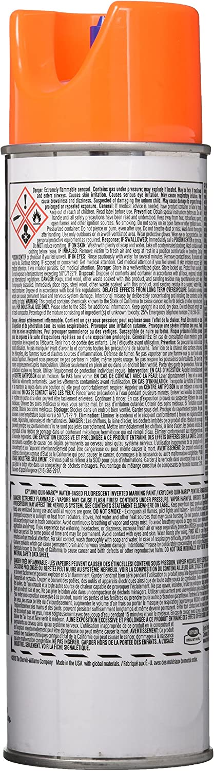 MARKING PAINT: FLUORESCENT ORANGE, 20 OZ. Work Day, Orange