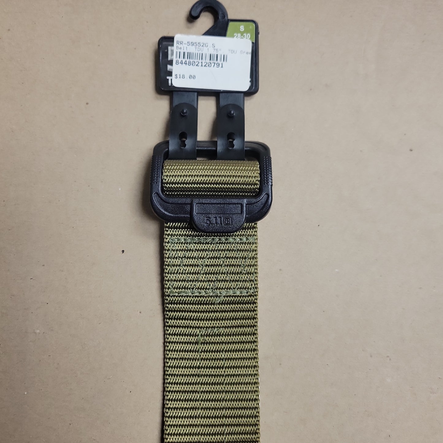 5.11 TDU Belt 1.75", TDU Green, Small (28-30) 59552-190-S