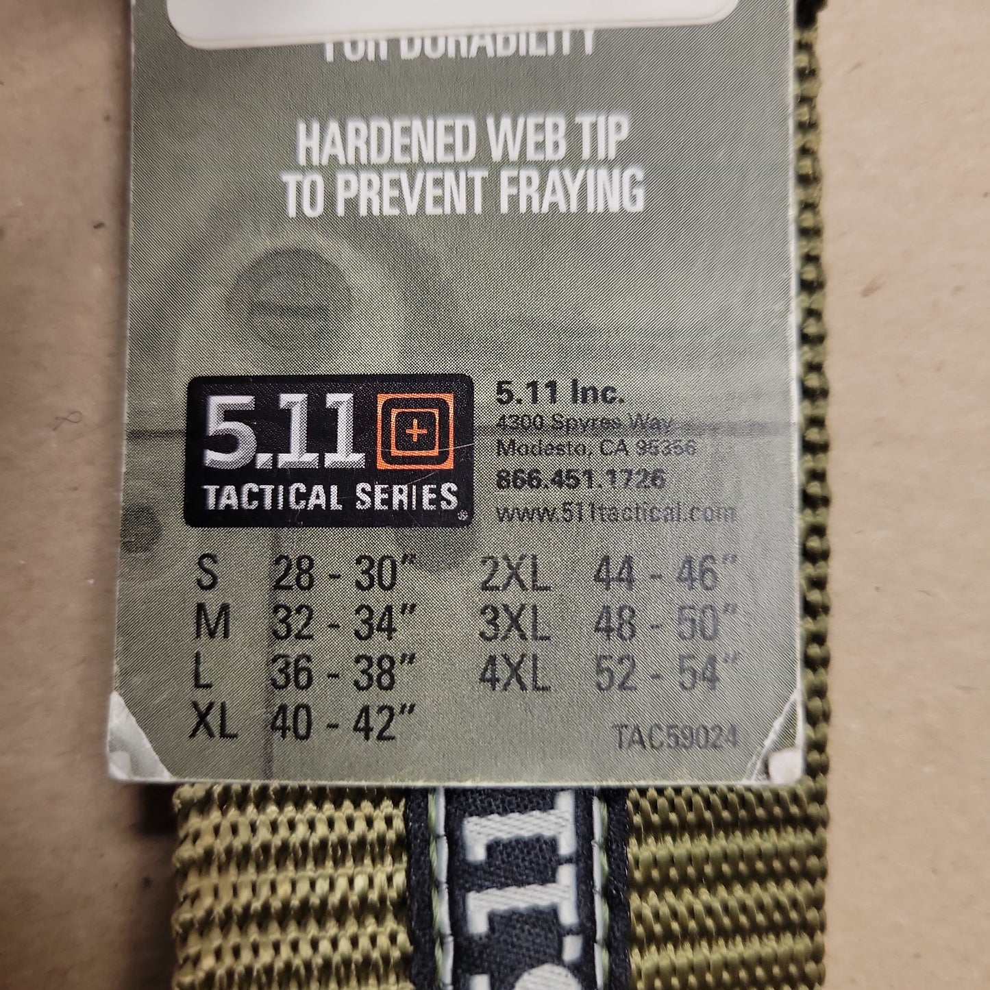 5.11 TDU Belt 1.75", TDU Green, Small (28-30) 59552-190-S