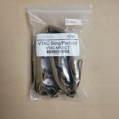 VTAC Rifle SLING: Wide Padded 2-Point, Quick Adjust, CoyoteTan VTAC-MK2-CT