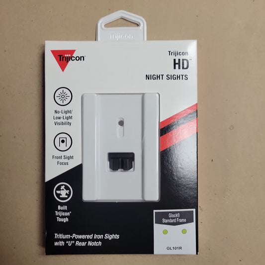 Trijicon Rear Sight for Glock 9/40/357SW, Fixed, 3-DOT Tritium, REAR ONLY GL01R