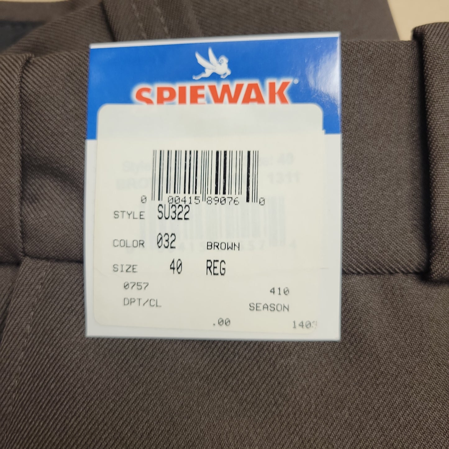 Pants: Spiewak Base Poly, 4-Pocket, Brown, 40 Waist SU322-032-40