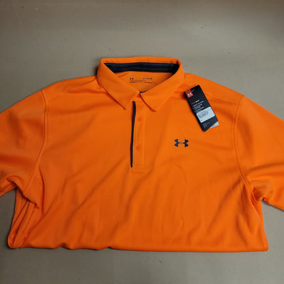 Men's Under Armour Short Sleeve Polo TECH Orange, Size XL 1290140-841-XL