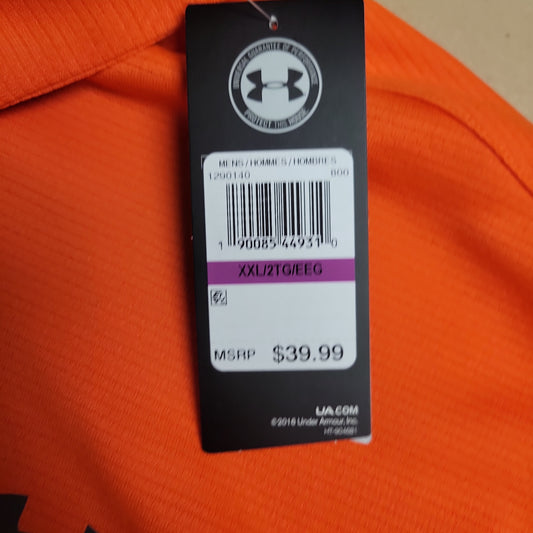 Men's Under Armour Short Sleeve Polo TECH  Orange, Size XXL 1290140-800-XXL