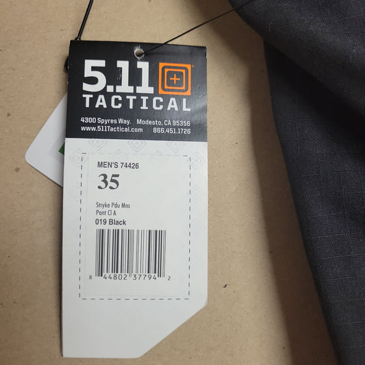 5.11 Tactical Stryke Uniform Pants for Men, Class A, Black, Size 35