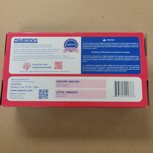 Adeena Vinyl Non-Latex Powder Free Exam Gloves 100 count ADEENA VINYL; NON-LATEX/POWDER FREE, L [100/BX] AVPF108236
