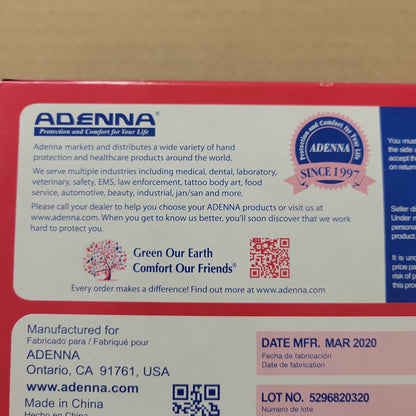 Adeena Vinyl Non-Latex Powder Free Exam Gloves 100 count ADEENA VINYL; NON-LATEX/POWDER FREE, L [100/BX] AVPF108236