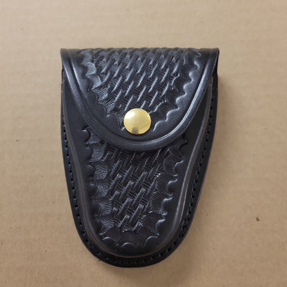 Gould & Goodrich Single Cuff Case B70W with Brass Snap Basketweave