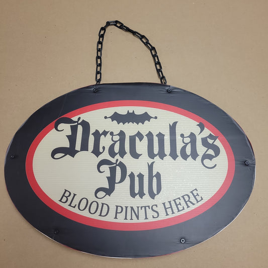 18.5" Dracula's Pub Light Up Warning Sign 33636