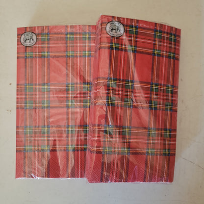 Tartan Christmas Hostess Napkin (set Of 15) 34289 Victorian Trading Co