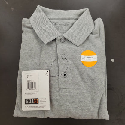 5.11 Tactical Polo Shirt Long Sleeve Professional Heather Grey Large 42056-016-L