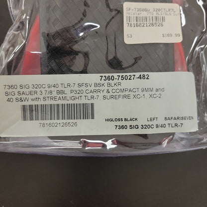 Safariland Holster 7TS ALS/SLS Duty BW Sig P320 Carry w/TLR7 LH 7360-75027-482