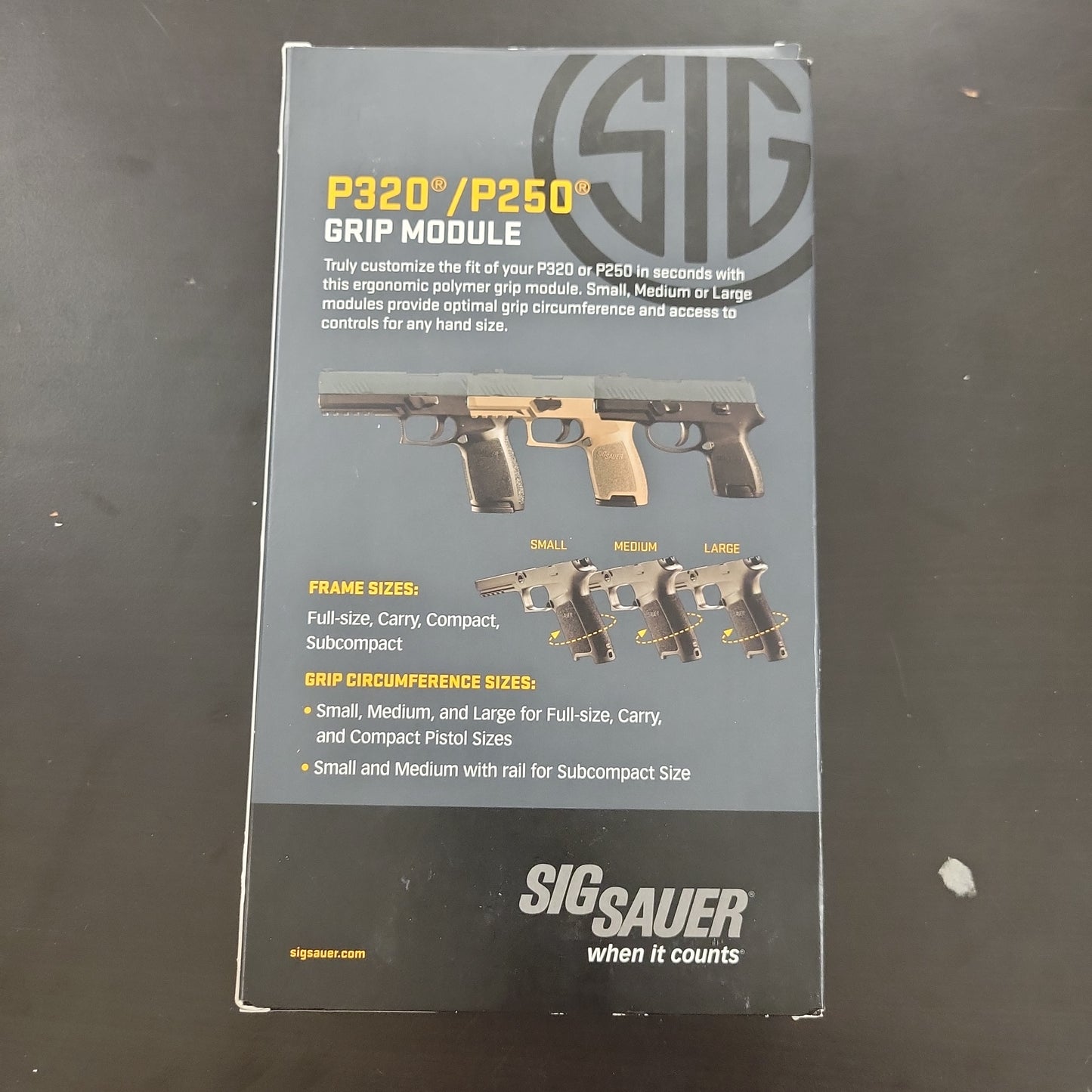 Sig Sauer Grip Module for P320 Carry Size 9/40/357 Black Large GRIP-MOD-CA-943-L-BL