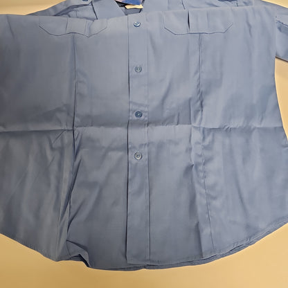 Spiewak & Sons Light Blue Short Sleeve Uniform Shirt, PolyCotton Blend, Large