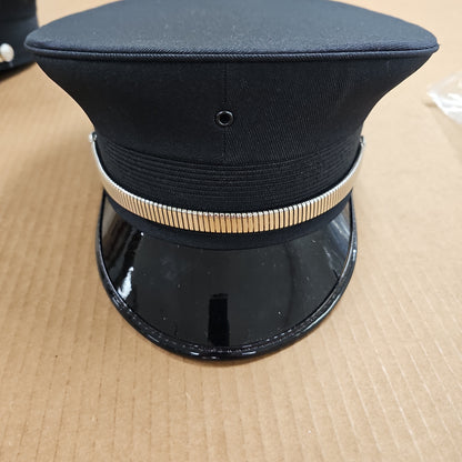Hat:Bell Crown #112,Black,Polyester,Silver Exp.Strp,SFDB(SZ) #112-SILVER FD BTN