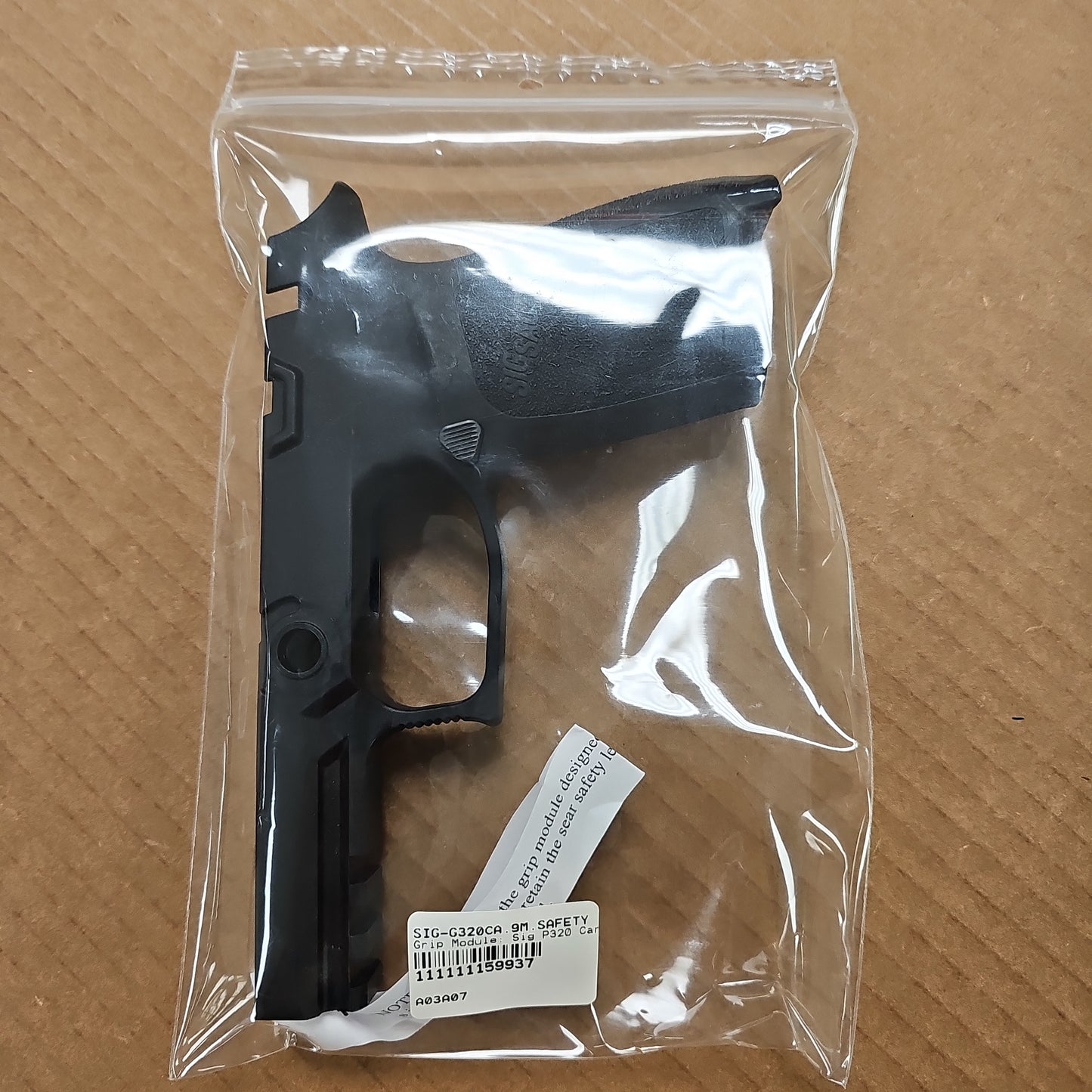 Grip Module: Sig P320 Carry Size, 9/40/357, Blk, Med w/ safe GRIP-MMS-CA-943-M-BK