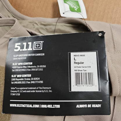 5.11 Tactical Class B Outer Carrier in Silver Tan for Enhanced Durability