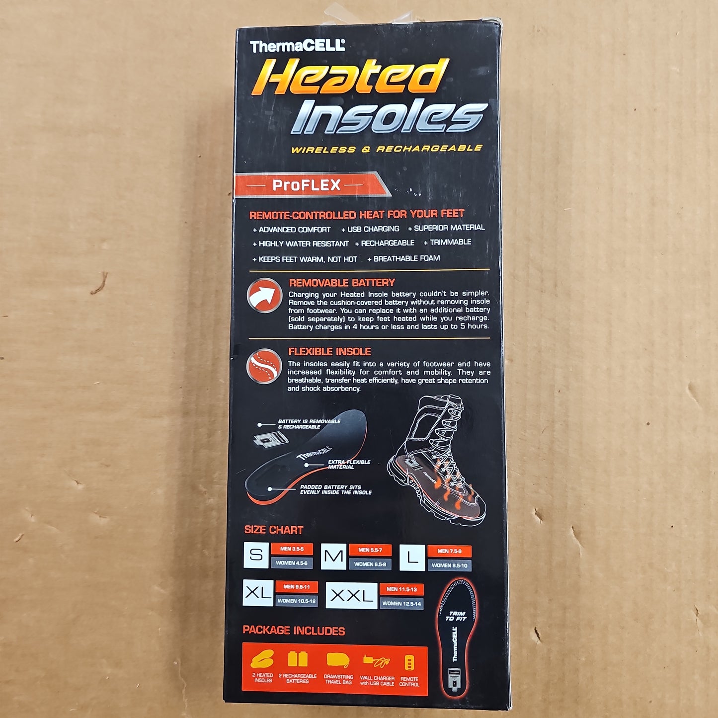 Heated Insole: Thermacell ProFLEX, Large sz. 7.5-9 HW20-L