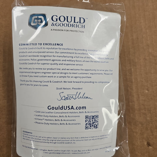 Gould & Goodrich Paddle Cuff/Mag Holder for S&W 59, 9/40/45 Left Hand