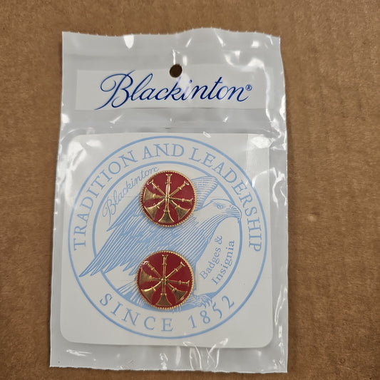 COLLAR INSIGNIA: GOLD PLATE, DEPUTY CHIEF 4 CROSSED, RED J197