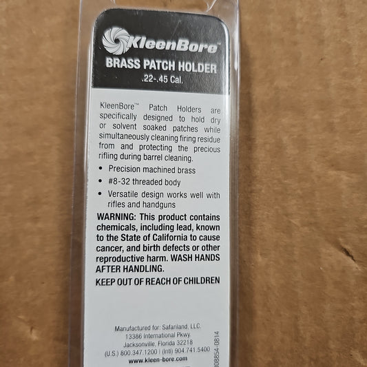 PATCH HOLDER: .22-.45ACP RIFLE/HANDGUN, BRASS ACC11