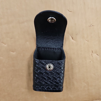 STALLION LEATHER Black Basketweave Leather Glove and Pager Holder Accessory