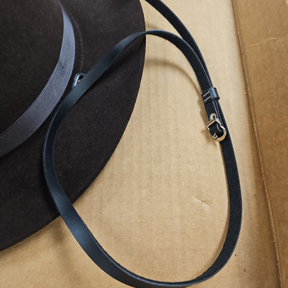 Stratton Hats Felt Sheriff Hat in Chocolate Brown, Regular Oval Size 7 1/8