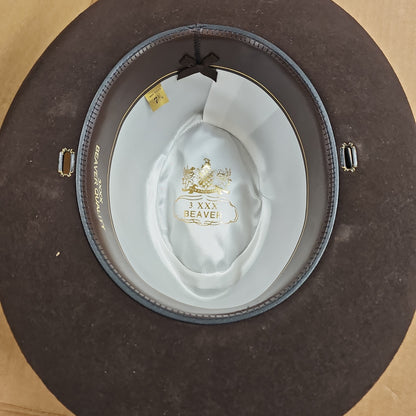 Stratton Hats Felt Sheriff Hat in Chocolate Brown, Regular Oval Size 7 1/8
