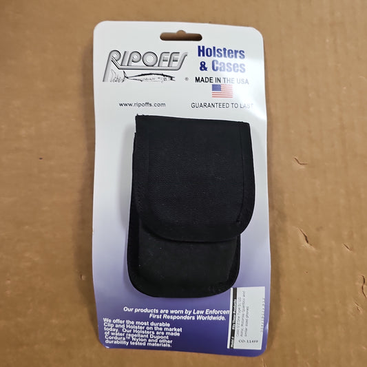 CAMERA OR iPOD CASE WITH FULL FLAP, BLACK NYLON CO-114FF