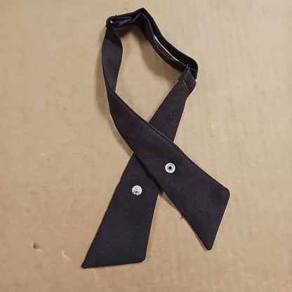 Samuel Broome Uniform Accessories Brown Crossover Tie with Covered Snap