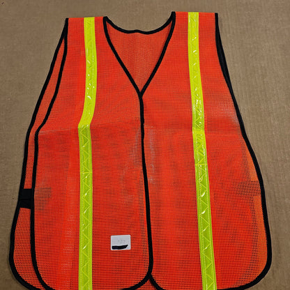 TRAFFIC VEST, STANDARD SIZE: ORANGE W/STRIPES SVVMORG1R