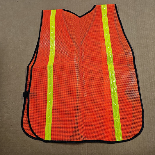 TRAFFIC VEST, STANDARD SIZE: ORANGE W/STRIPES SVVMORG1R
