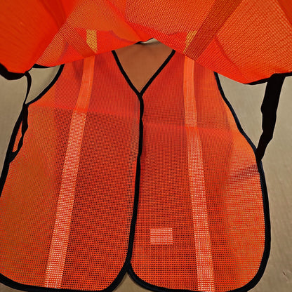 TRAFFIC VEST, STANDARD SIZE: ORANGE W/STRIPES SVVMORG1R