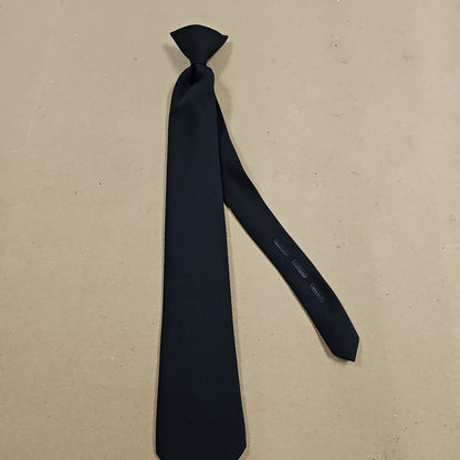 SAMUEL BROOME UNIFORM ACCES. Black Clip-On Tie with Button Holes, 18" Length