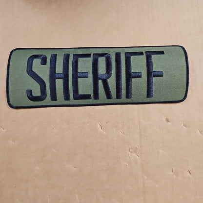 Patch: Sheriff Olive Drab W/ Black Lettering  4X11 E1282