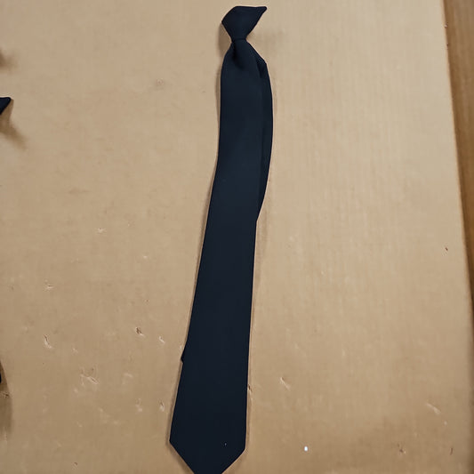 Tie: Black Clip-On w/ Button Holes 20 Long Length 90043-BLK