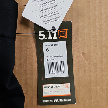 5.11 Tactical Women's PDU Class B Pants in Black, Size 6 for Comfort & Durability