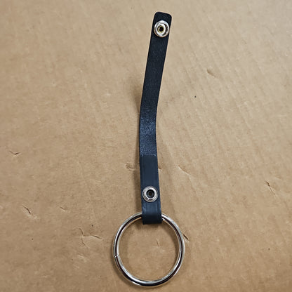 Boston Leather Flashlight Holder D Cell Metal Ring Black Plain 5547-1
