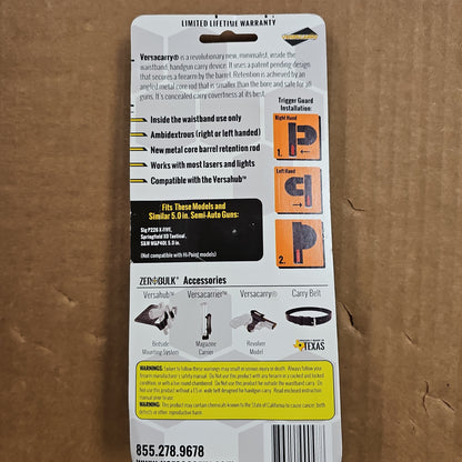 VersaCarry .40 In the Waist Band IWB X-Large 5.75" Clip, Fits 5 Barrels 40-XL