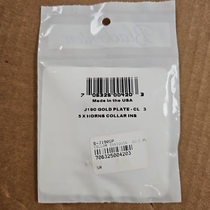 COLLAR INSIGNIA: GOLD PLATE, CHIEF 5 CROSSED, RED J190