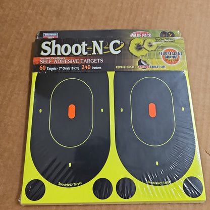 RSR MIDWEST Shoot N-C Target Silhouette 7" Oval, 60 Pack for Precision Practice