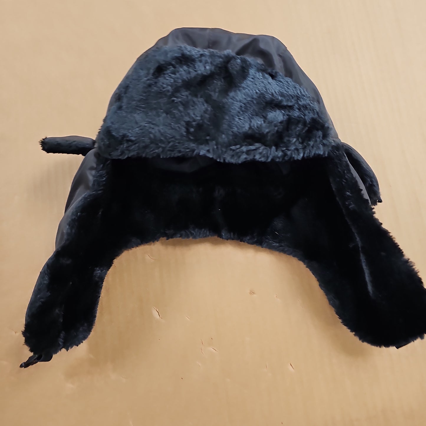 Trooper Hat Winter Brown Nylon w/Black Fur Trim, OSFA