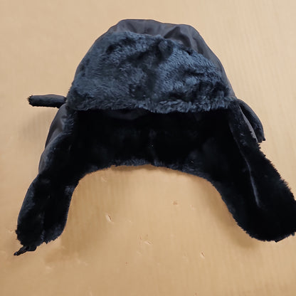 Trooper Hat Winter Brown Nylon w/Black Fur Trim, OSFA